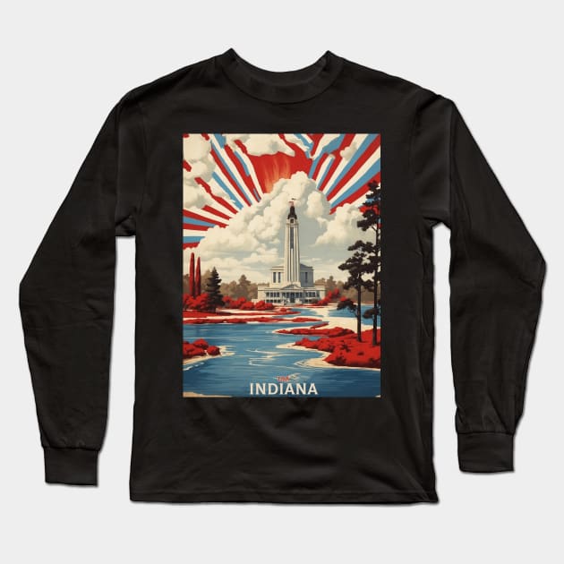 Indiana United States of America Tourism Vintage Poster Long Sleeve T-Shirt by TravelersGems